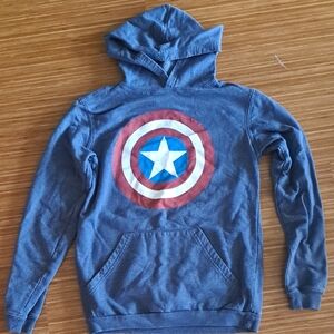 Blue Hoodie with Captain America Shield